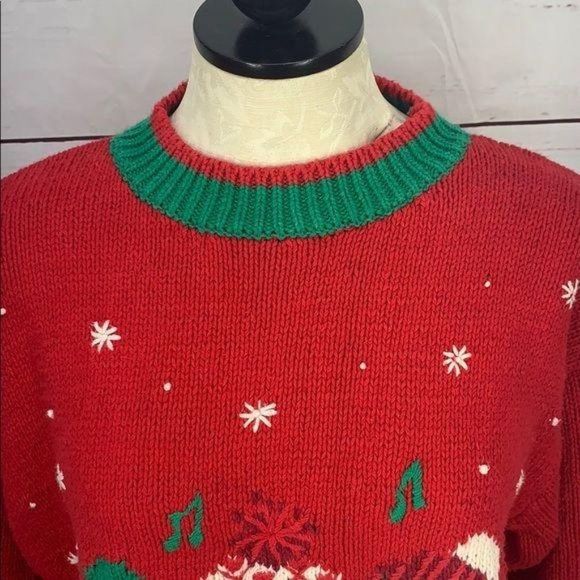 Hillary Paige Christmas Bears Red Long Sleeve Knit Family Ugly‎ Sweater Medium - Picture 7 of 8